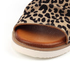 Steffi Ocelot Leather Wedge Sandal