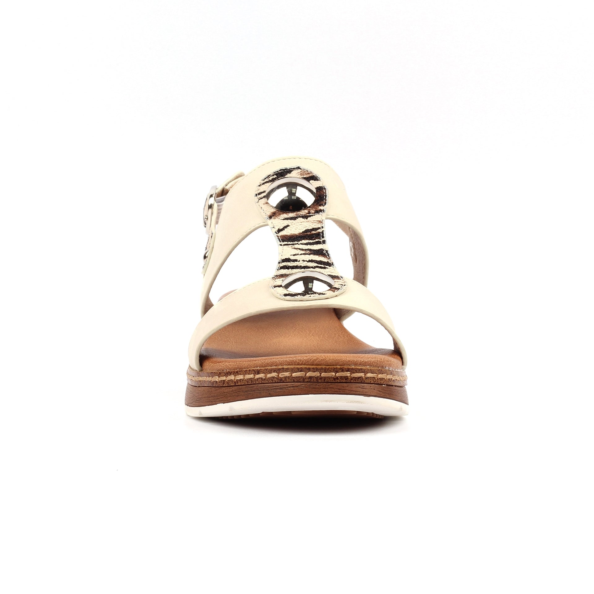 Georgia White Wedge Sandal