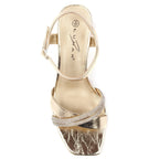 Jodi Gold Block Heel Sandal