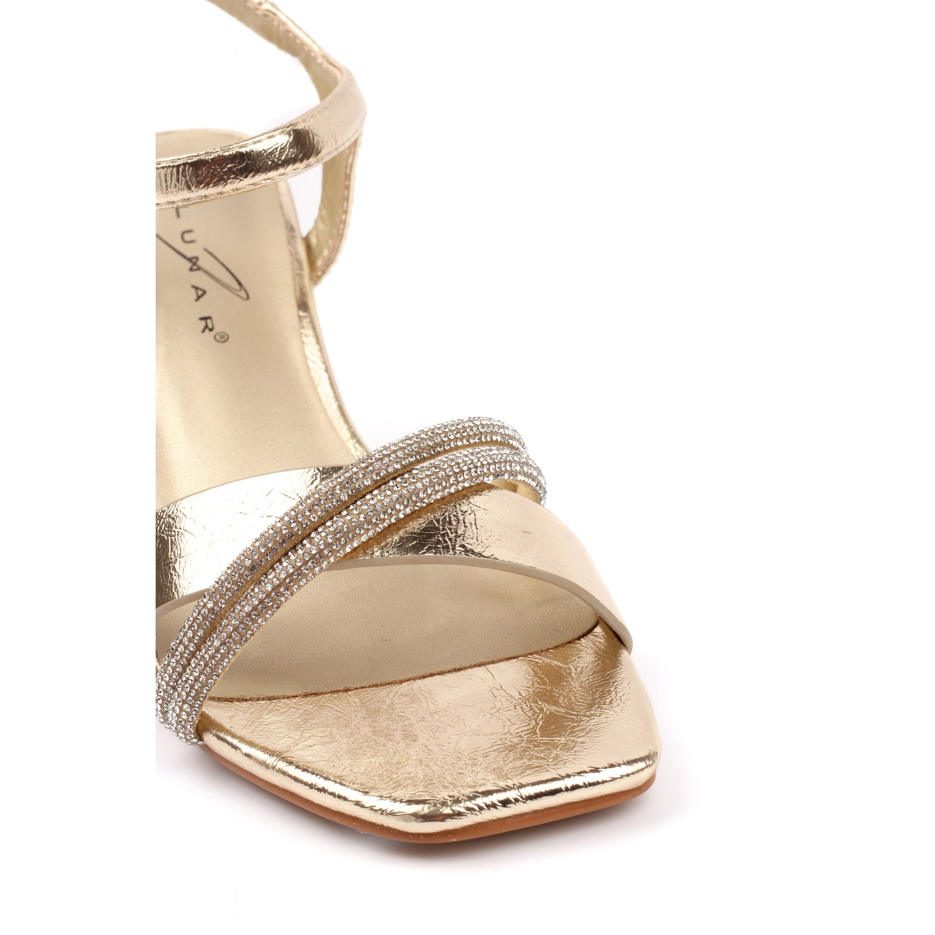 Jodi Gold Block Heel Sandal