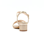 Jen Gold Block Heel Sandal
