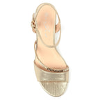 Jen Gold Block Heel Sandal
