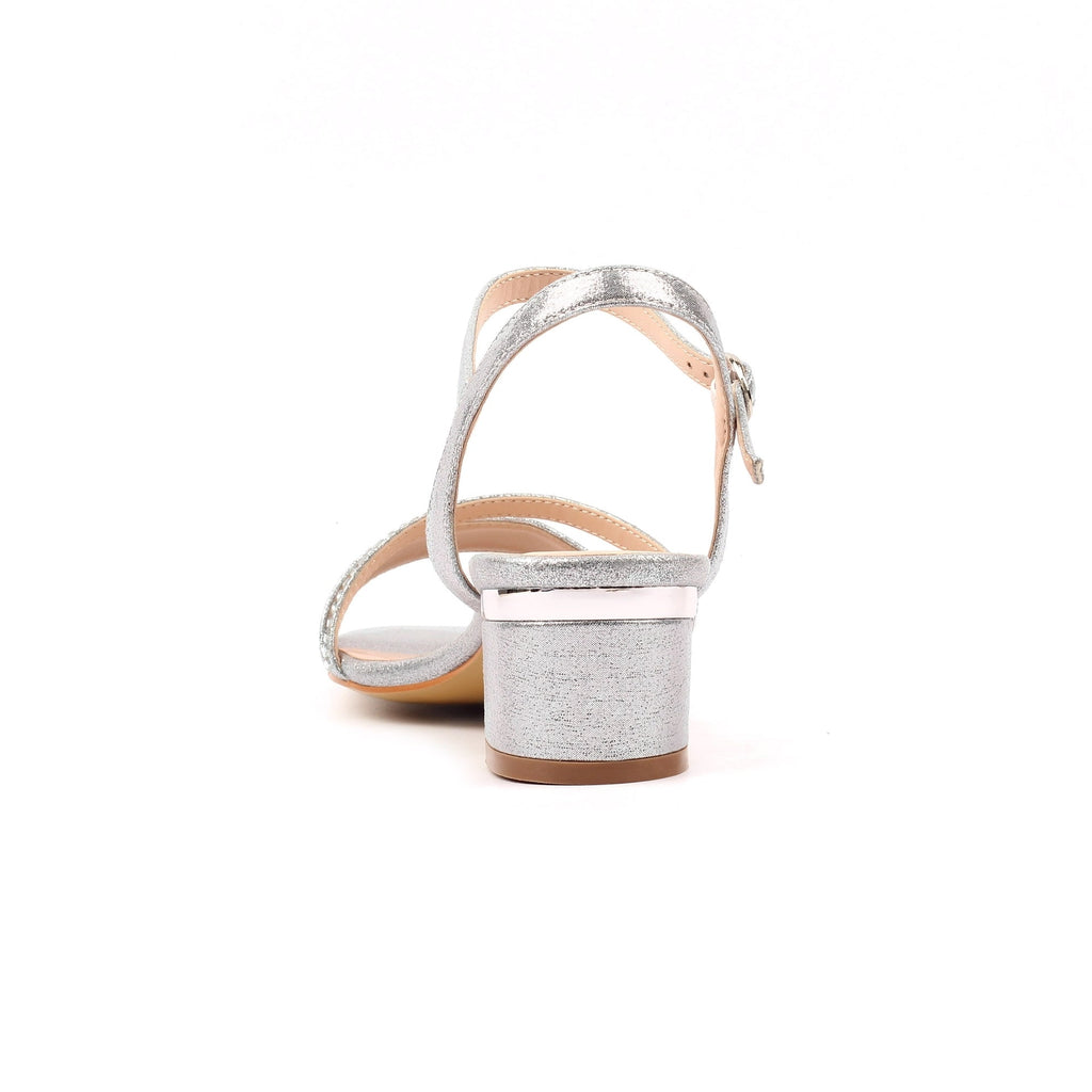 Jen Silver Block Heel Sandal