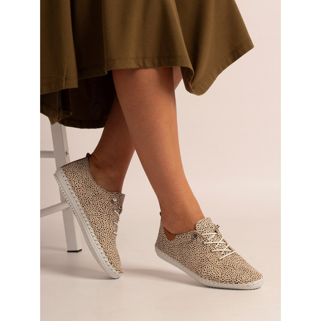 St Ives Animal Spot Leather Plimsoll