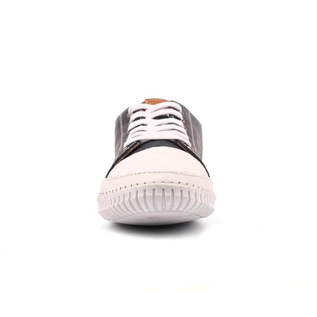 Truffle II Navy Leather Plimsoll