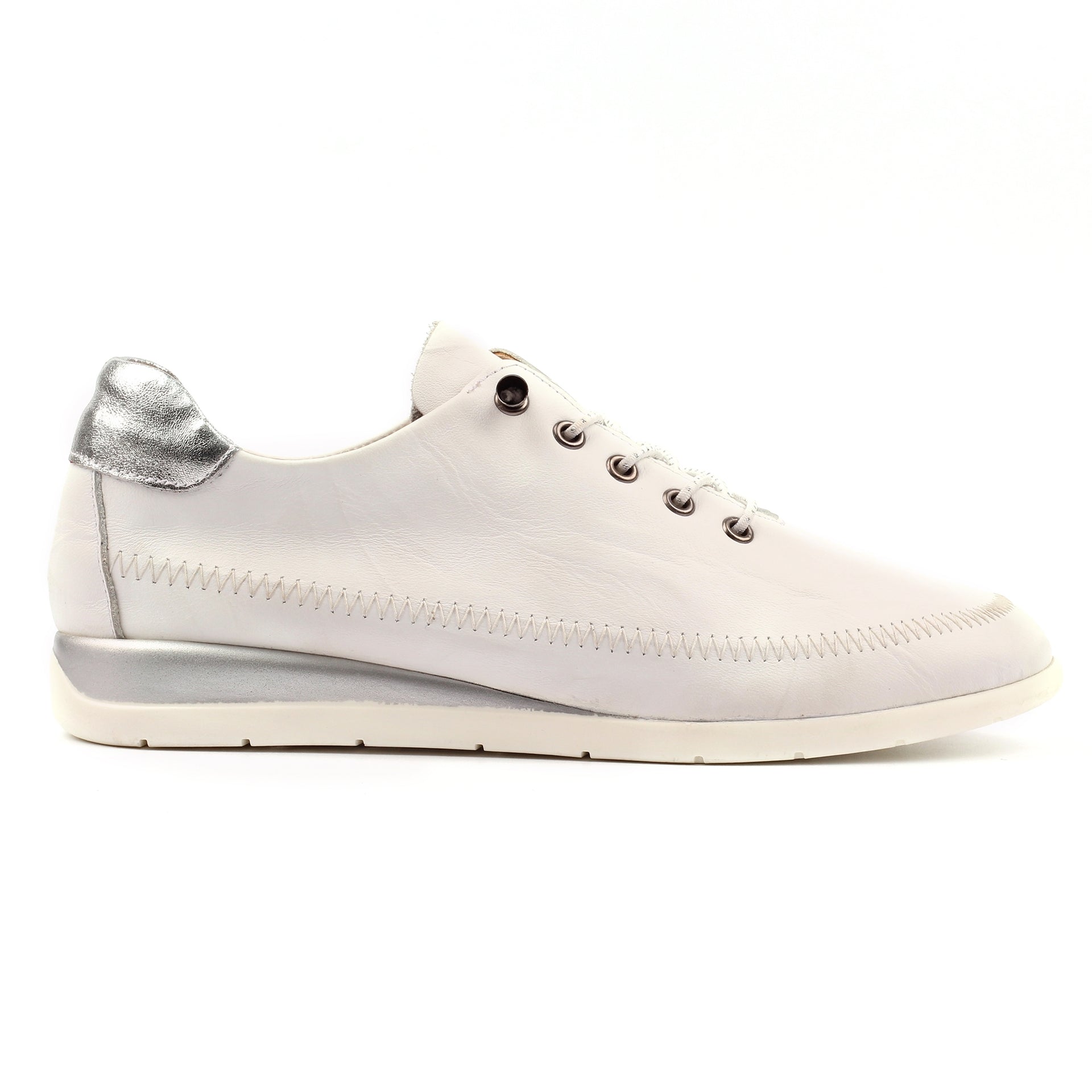 Penelopy White Leather Trainer