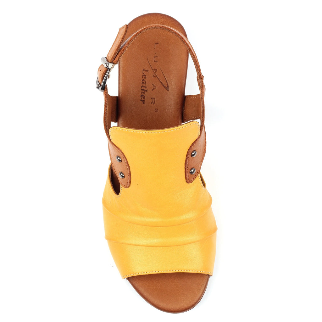 Jaden Mustard Leather Sandal