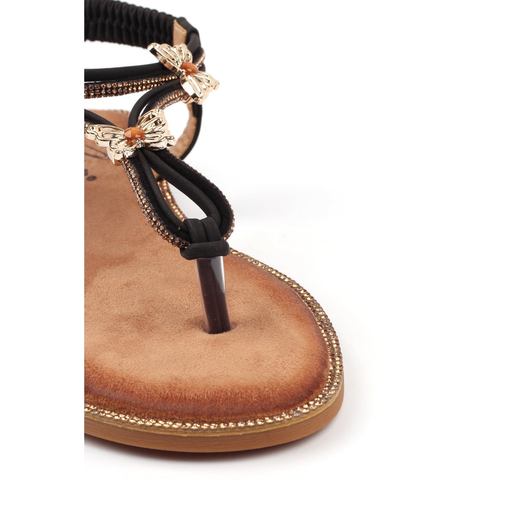 Zentara Black Sandal