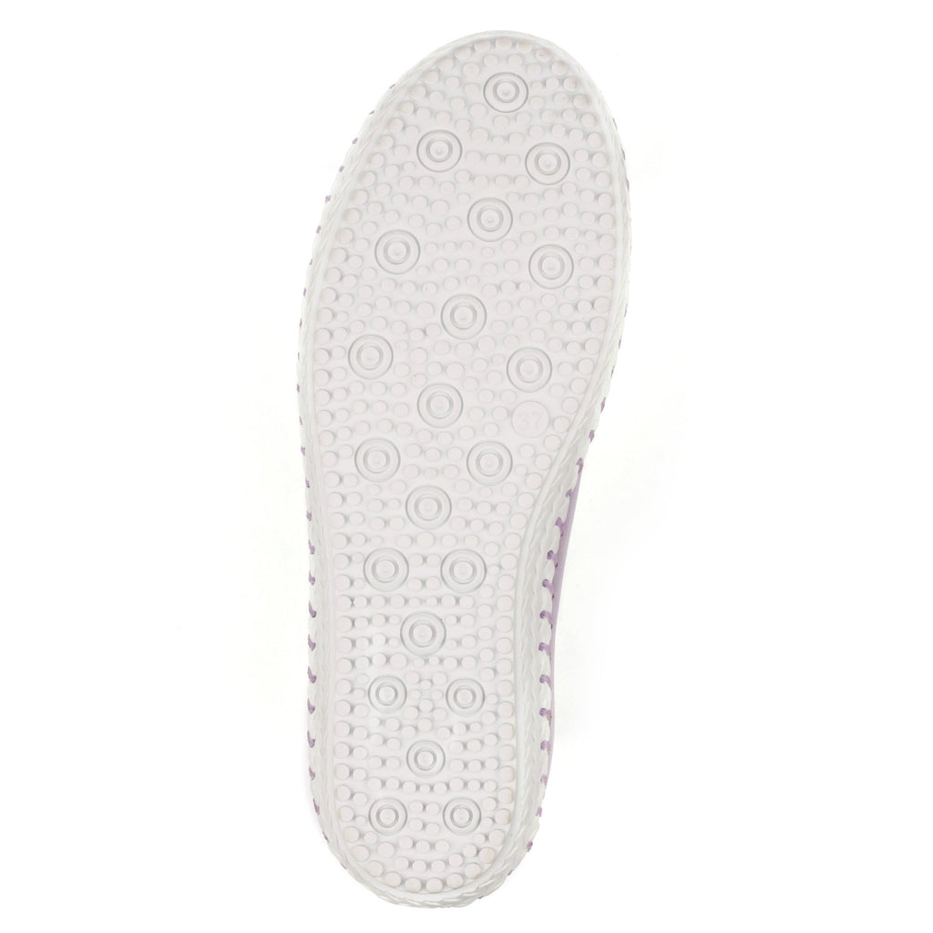 St Ives Lilac Leather Plimsoll