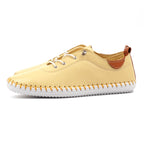 St Ives Lemon Leather Plimsoll