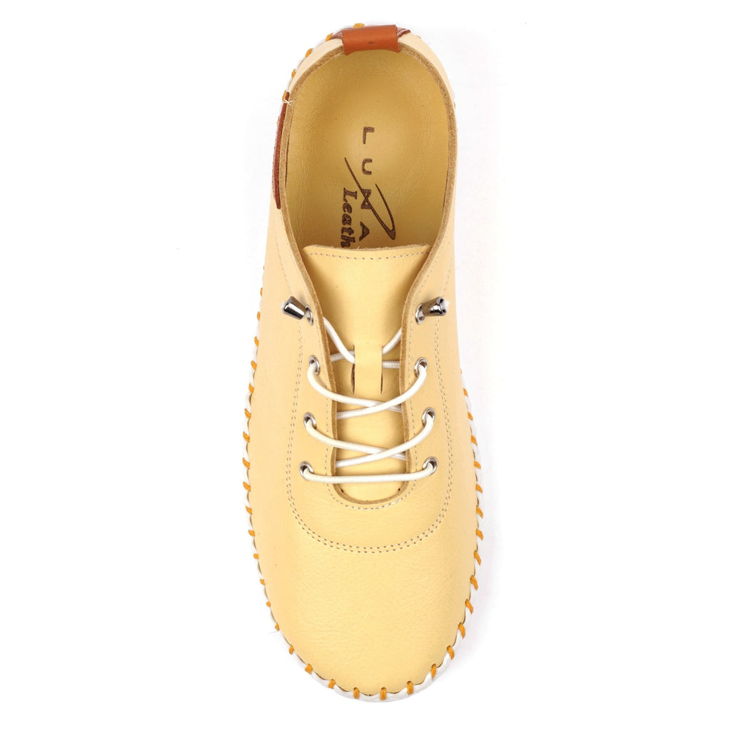 St Ives Lemon Leather Plimsoll