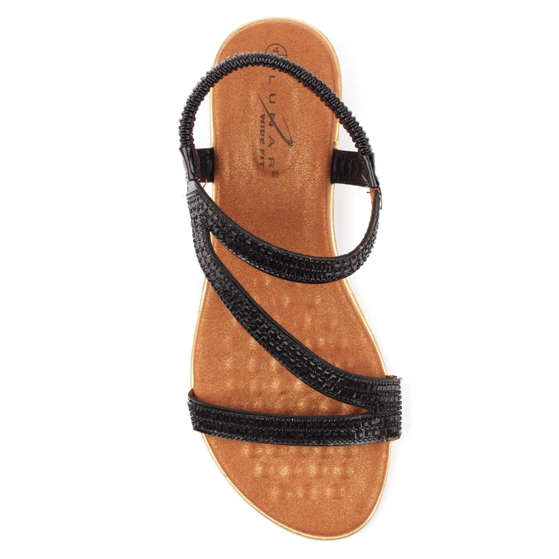 Jazmine Black/Black Wide Fit Sandal