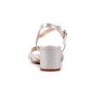 Imani Silver Block Heel Sandal