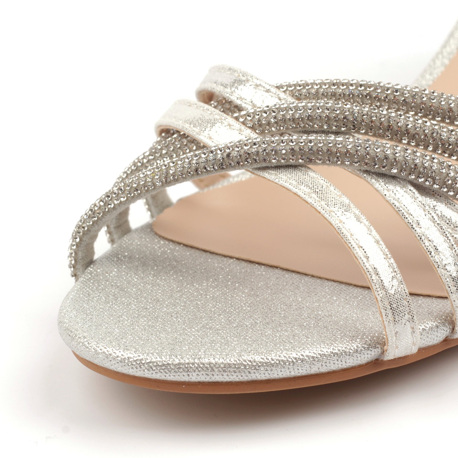 Imani Silver Block Heel Sandal