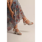 Imani Silver Block Heel Sandal