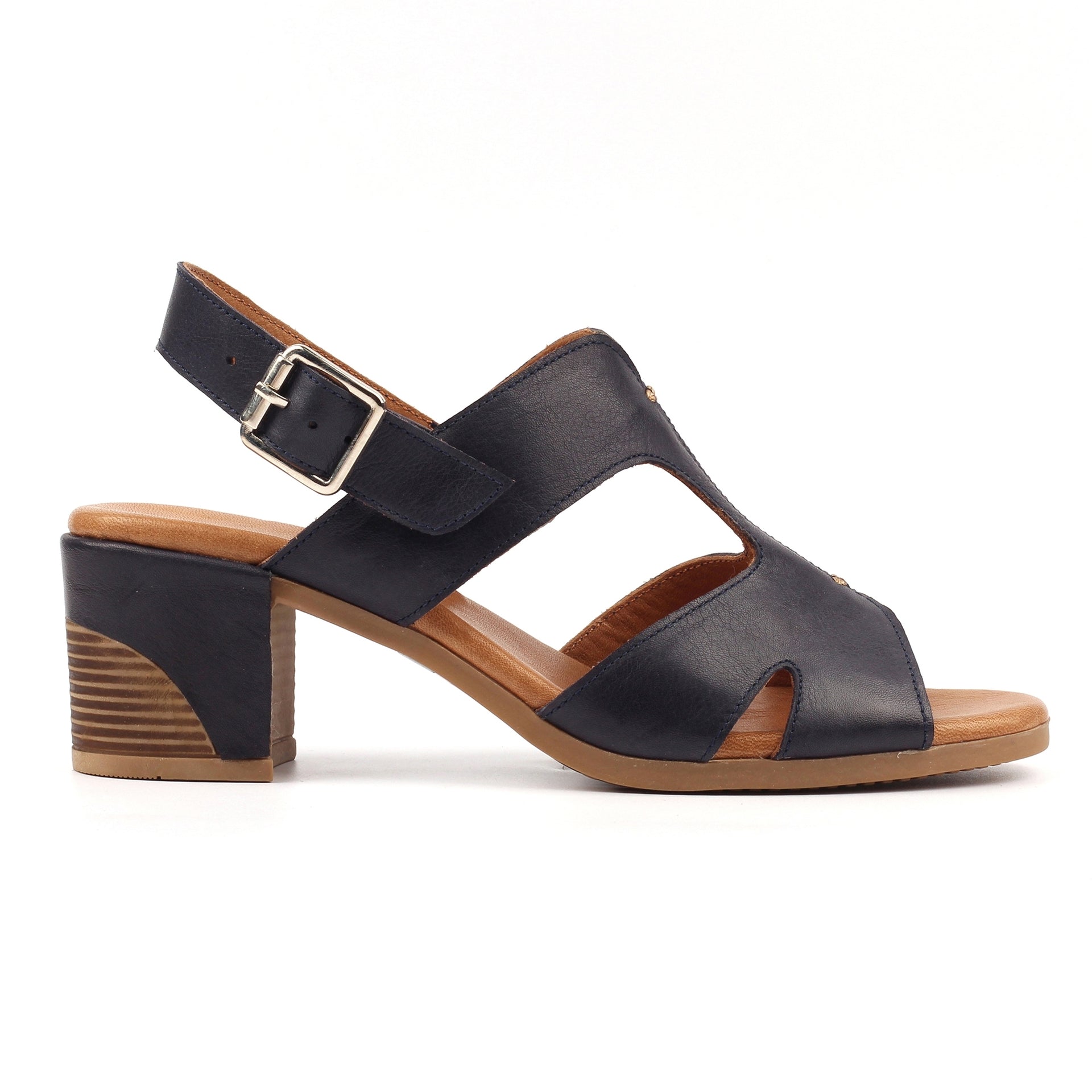 Joanna Navy Leather Sandal