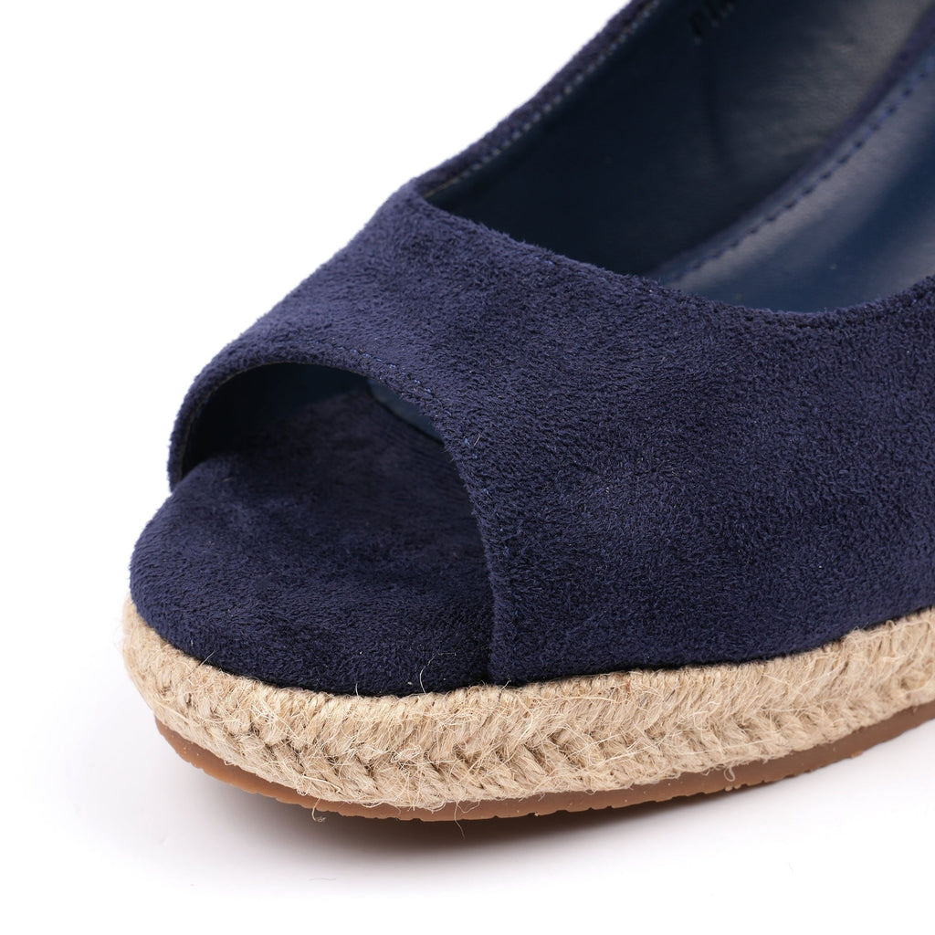 Pia Navy Wedge Shoe