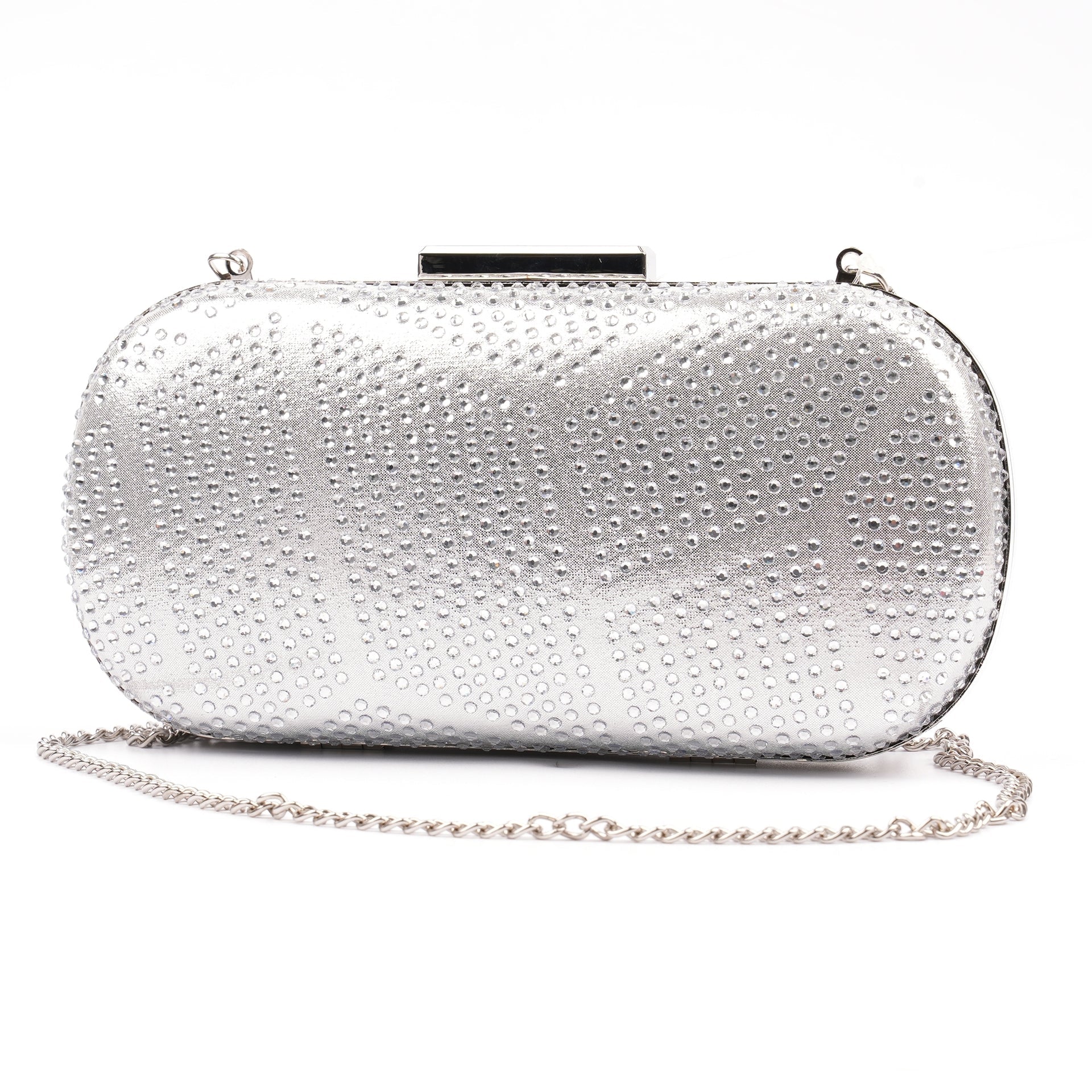 Francie SIlver Gemstone Clutch Bag