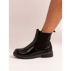 Bessy Black Patent Ankle Boot