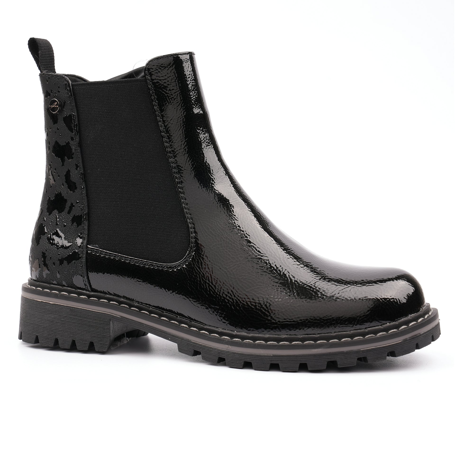 Bessy Black Patent Ankle Boot