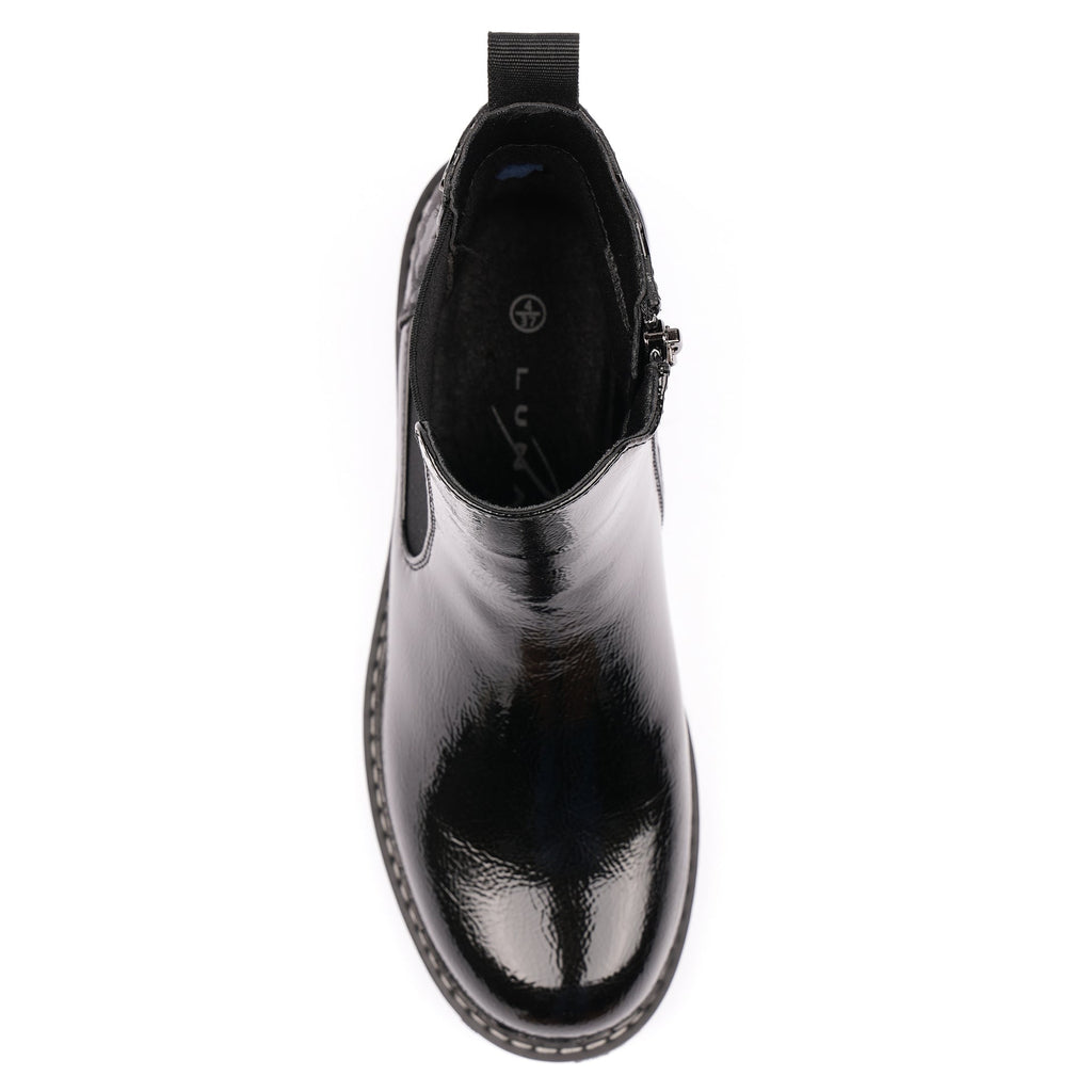Bessy Black Patent Ankle Boot