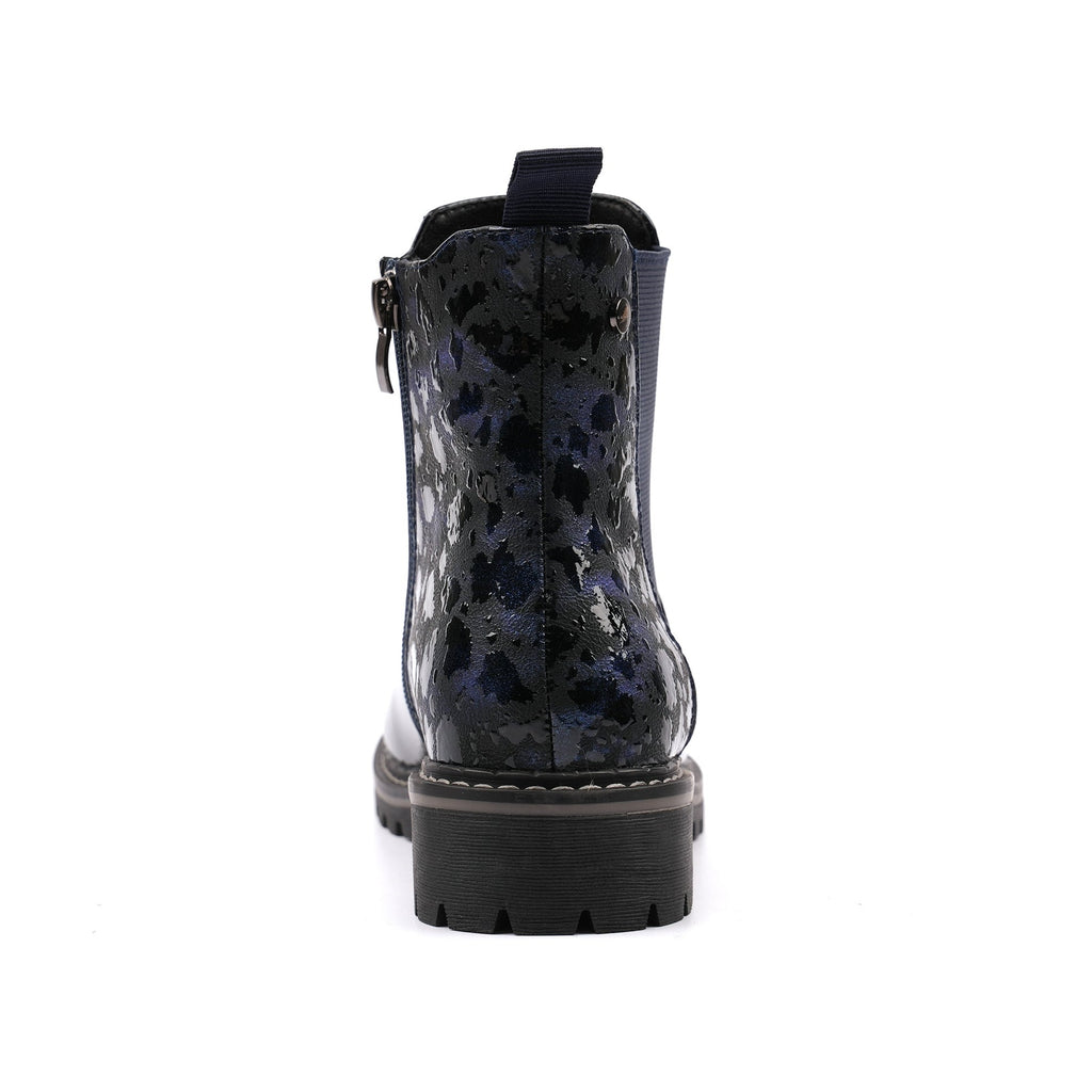 Bessy Navy Patent Ankle Boot