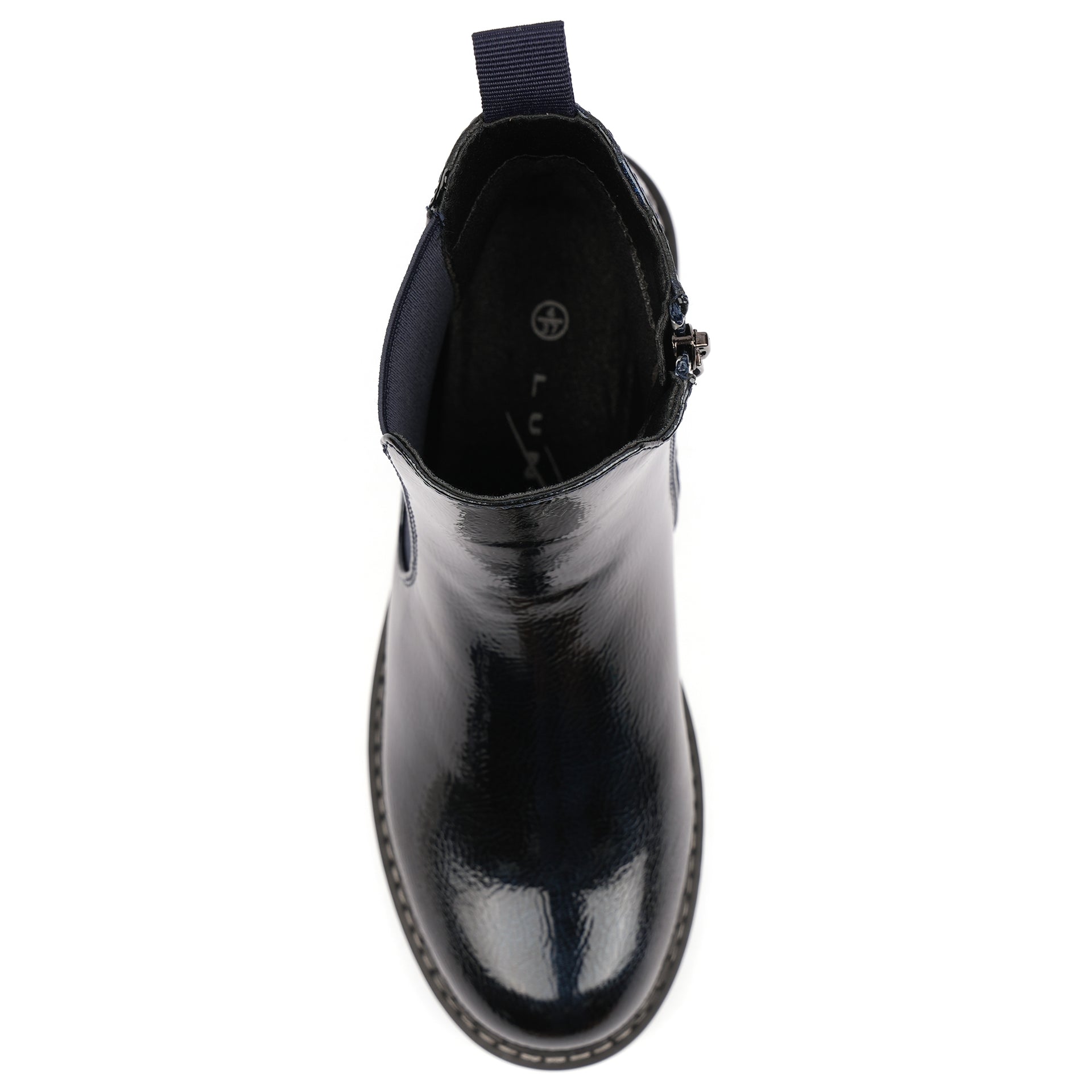 Bessy Navy Patent Ankle Boot