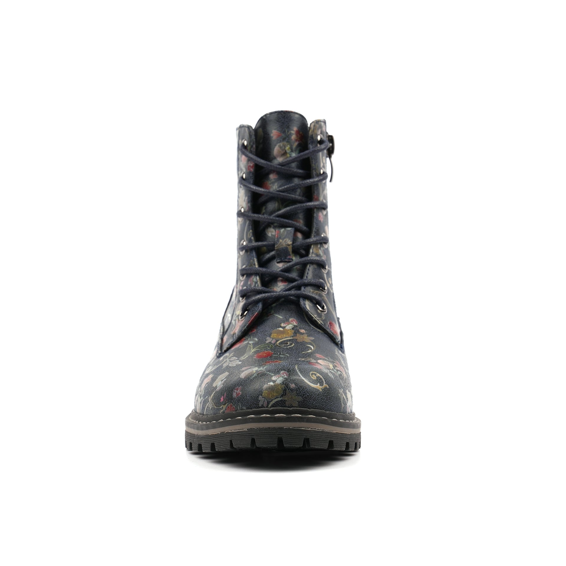 Amarillis Navy Floral Ankle Boot