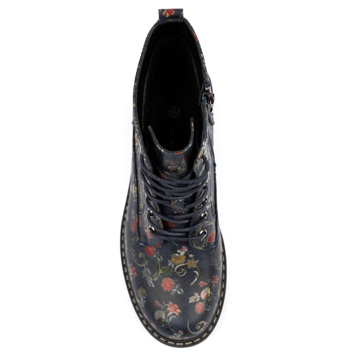 Amarillis Navy Floral Ankle Boot