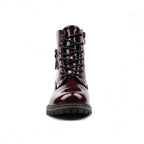 Allison Burgundy Patent Ankle Boot