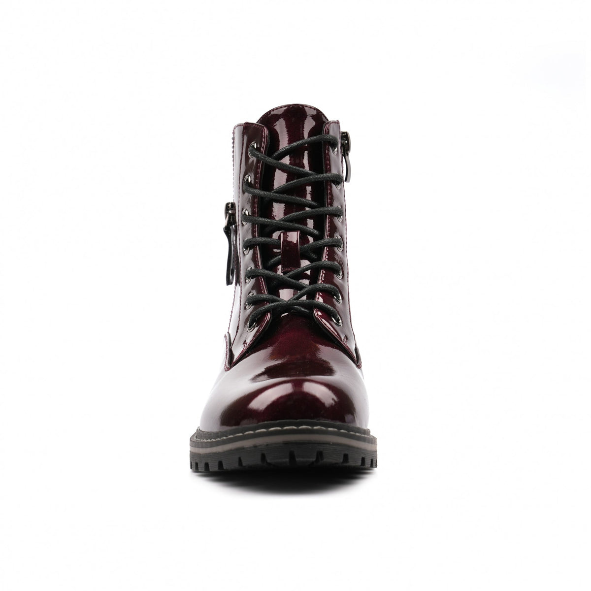 Allison Burgundy Patent Ankle Boot