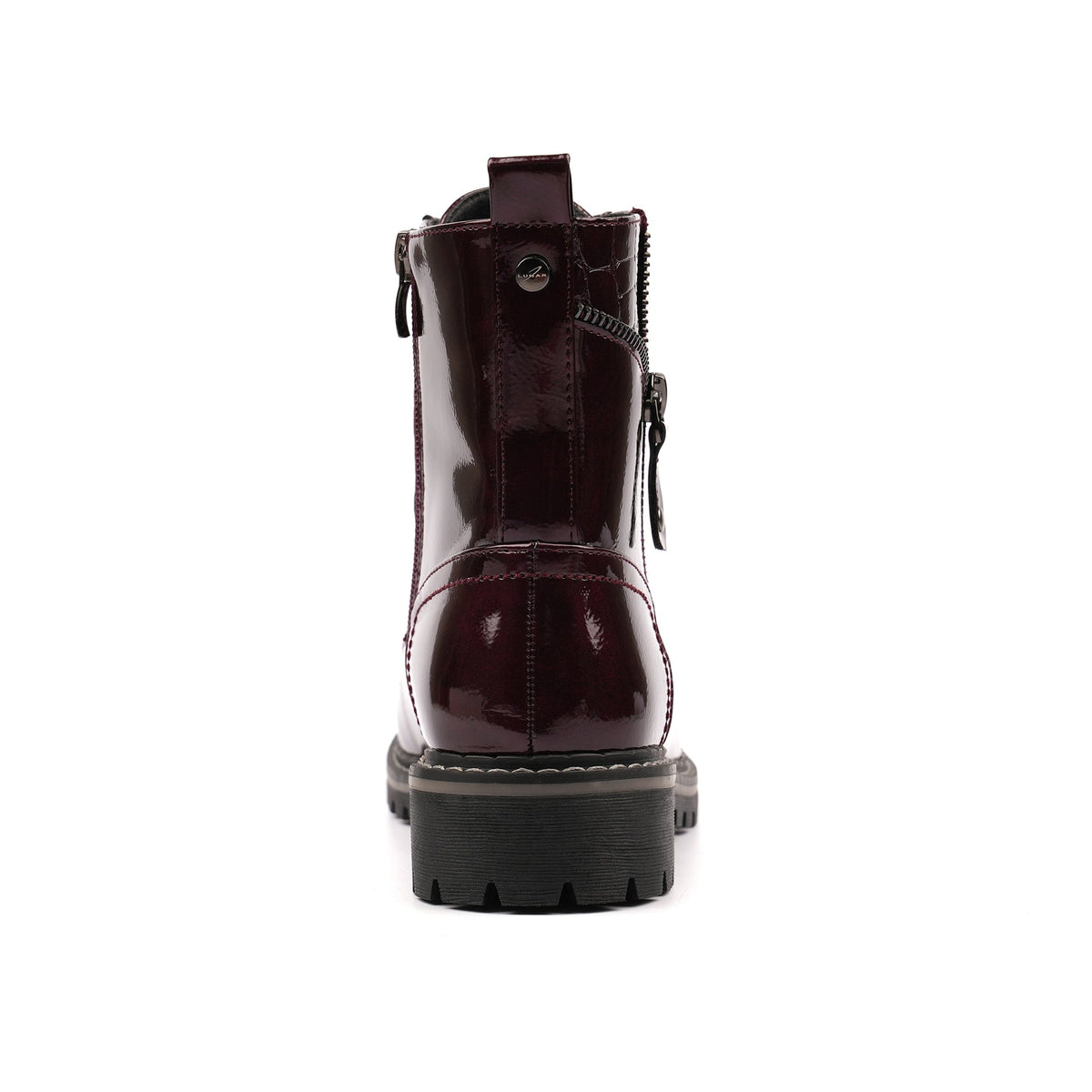 Allison Burgundy Patent Ankle Boot