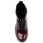 Allison Burgundy Patent Ankle Boot