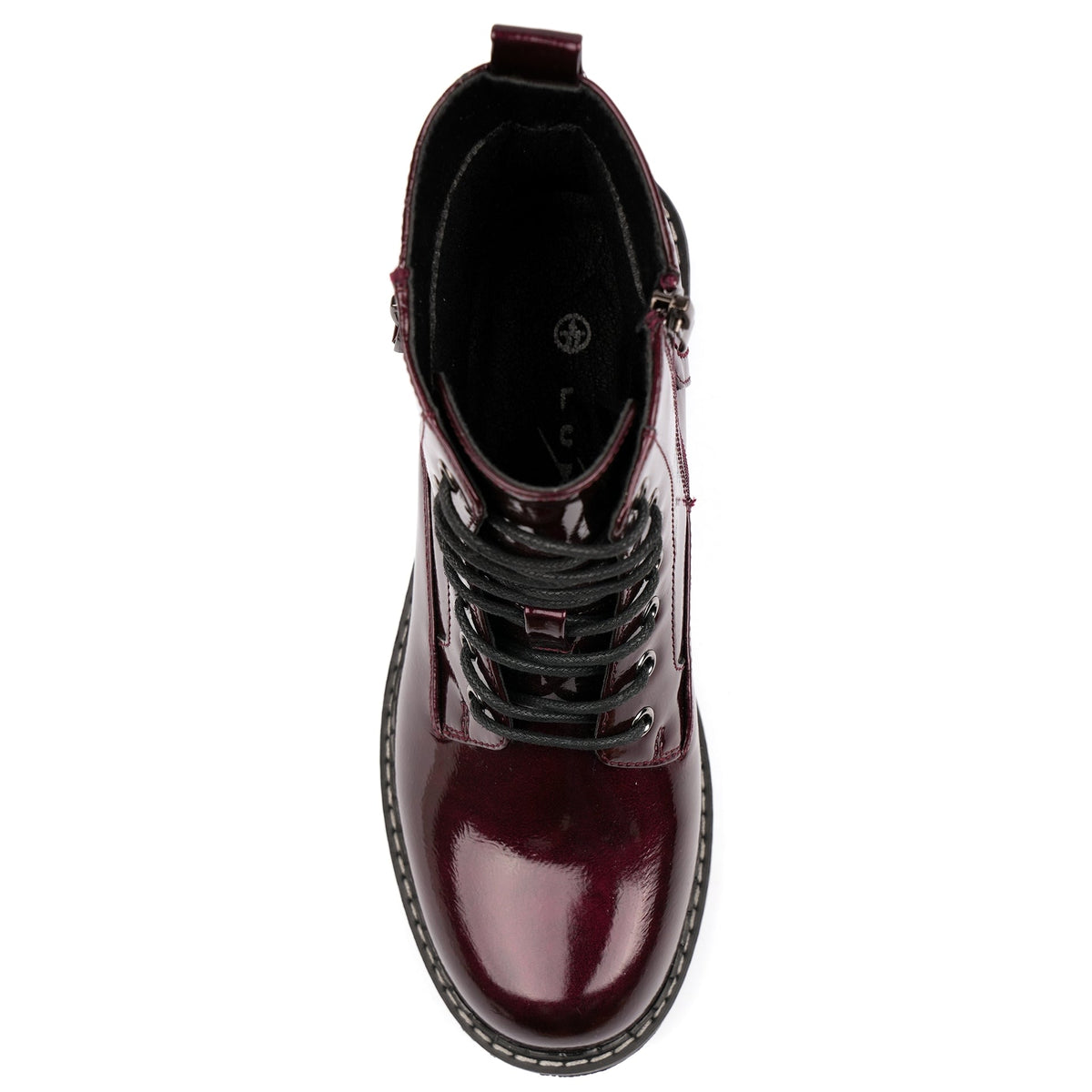 Allison Burgundy Patent Ankle Boot
