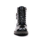 Allison Navy Patent Ankle Boot