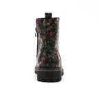 Amarillis Black Floral Ankle Boot