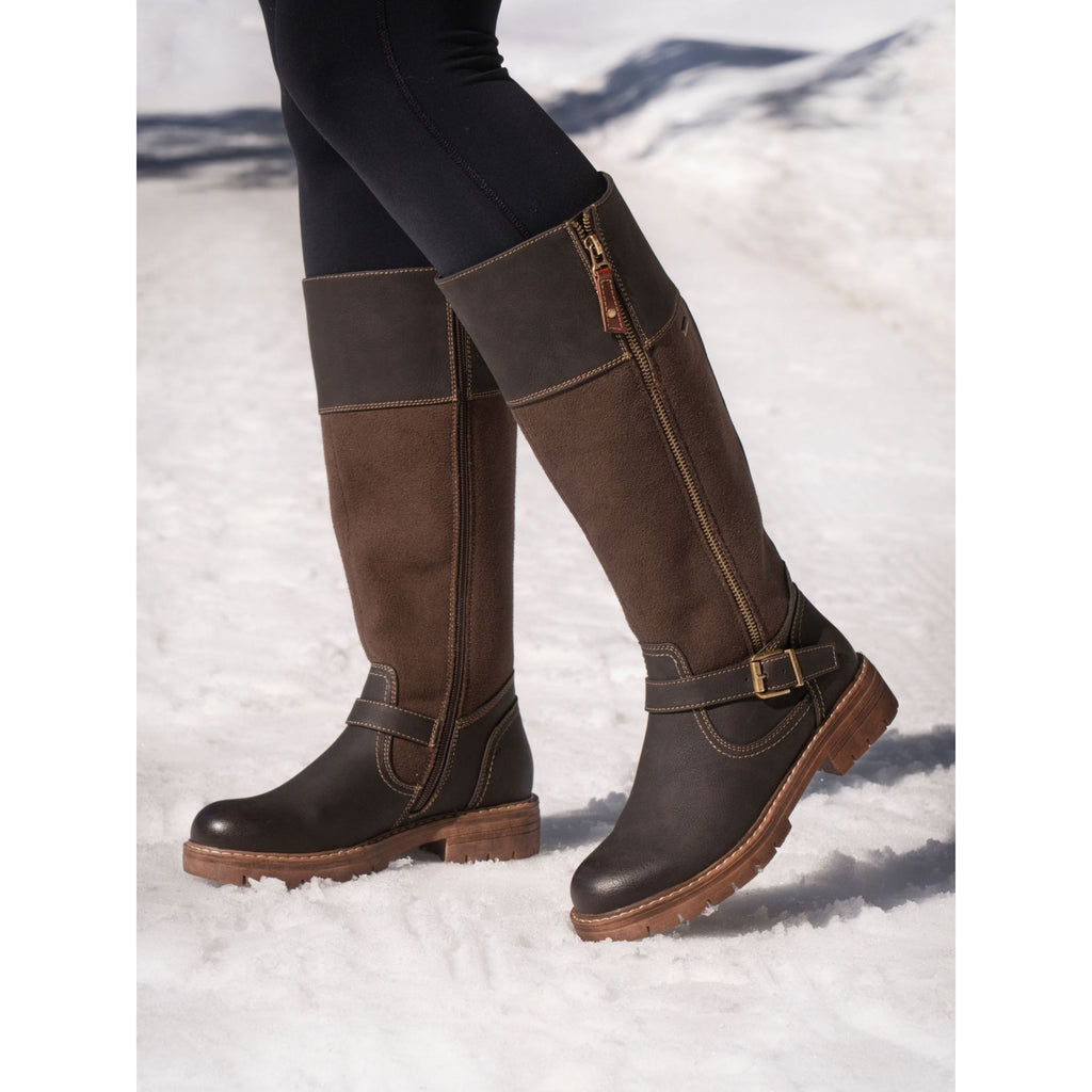 Joy Brown Waterproof Expanding Calf Long Boot