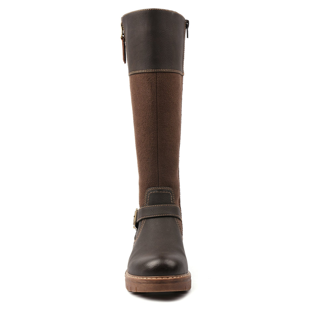 Joy Brown Waterproof Expanding Calf Long Boot