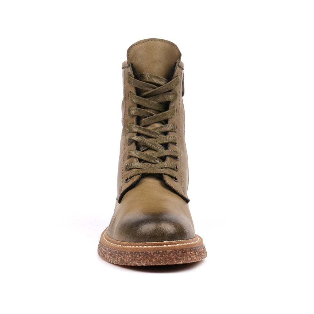 Venus Green Leather Ankle Boot