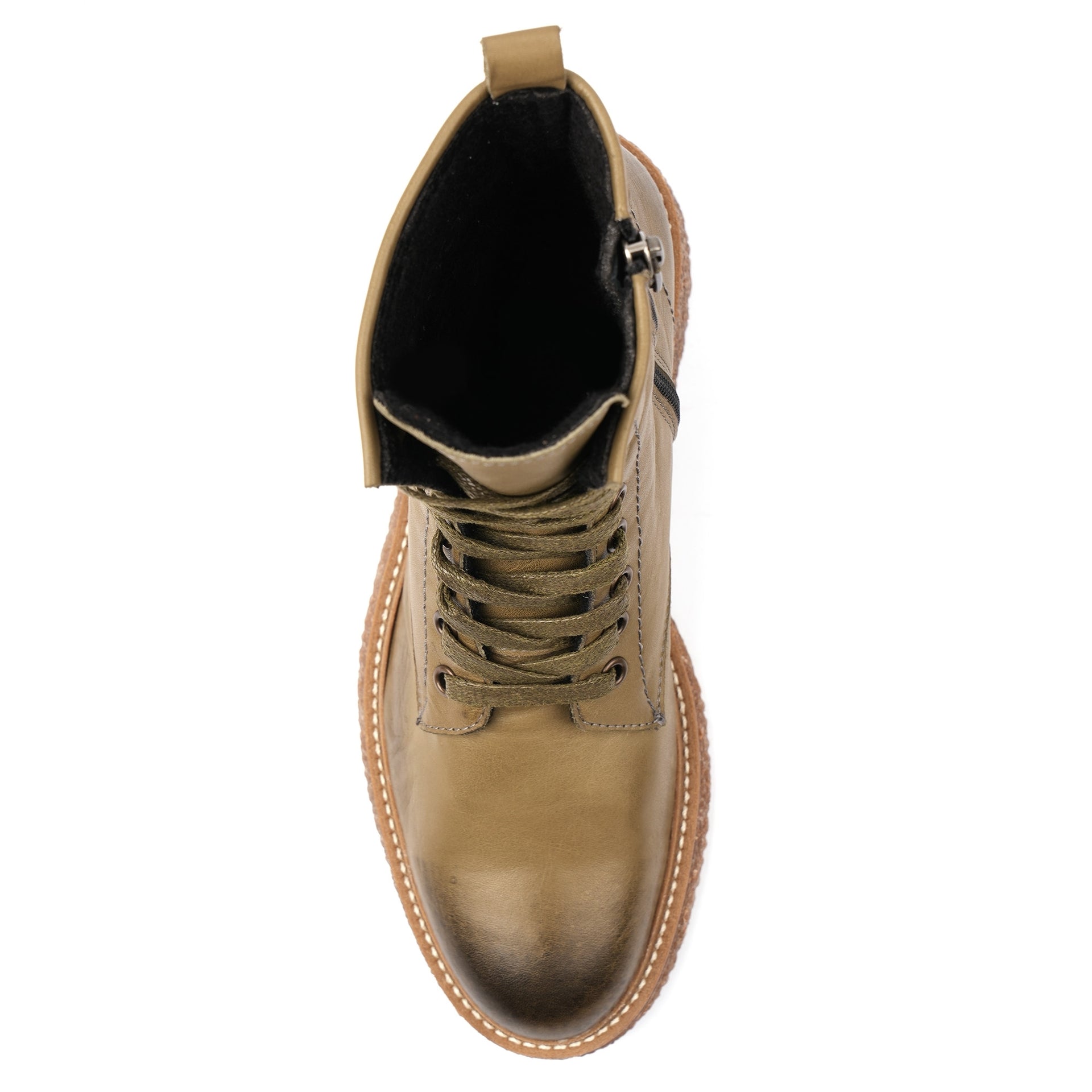 Venus Green Leather Ankle Boot