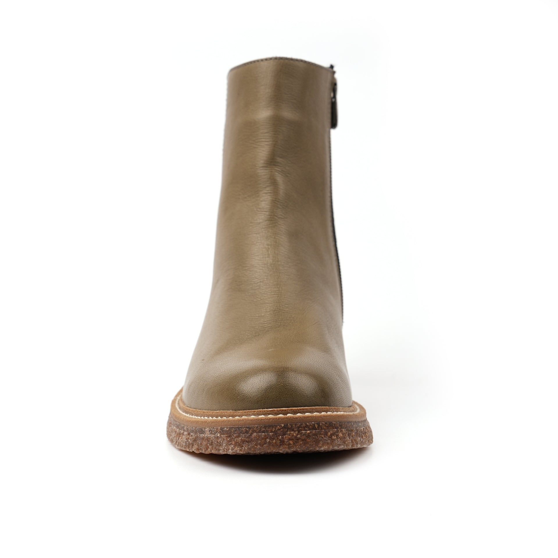 Mars Green Leather Ankle Boot