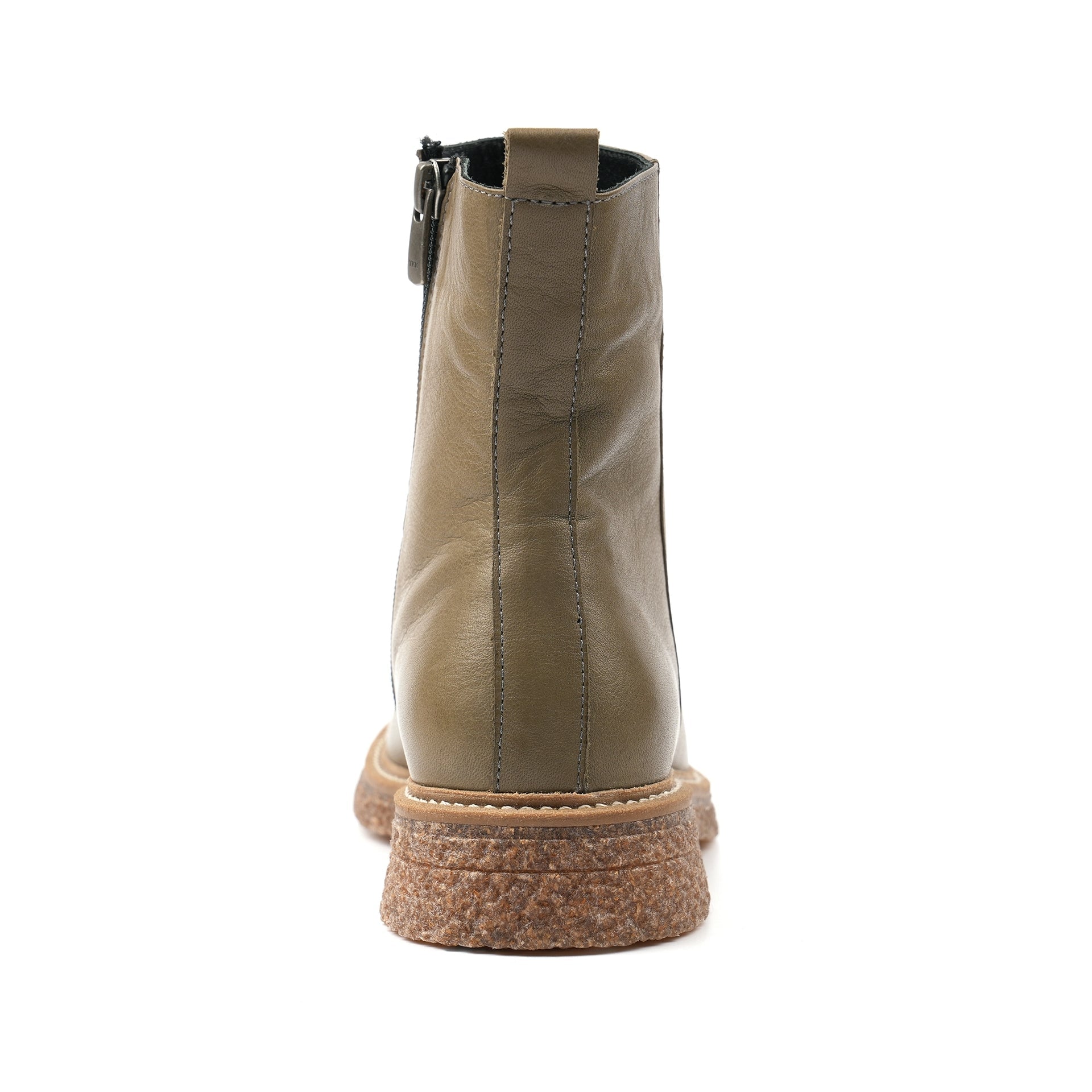 Mars Green Leather Ankle Boot