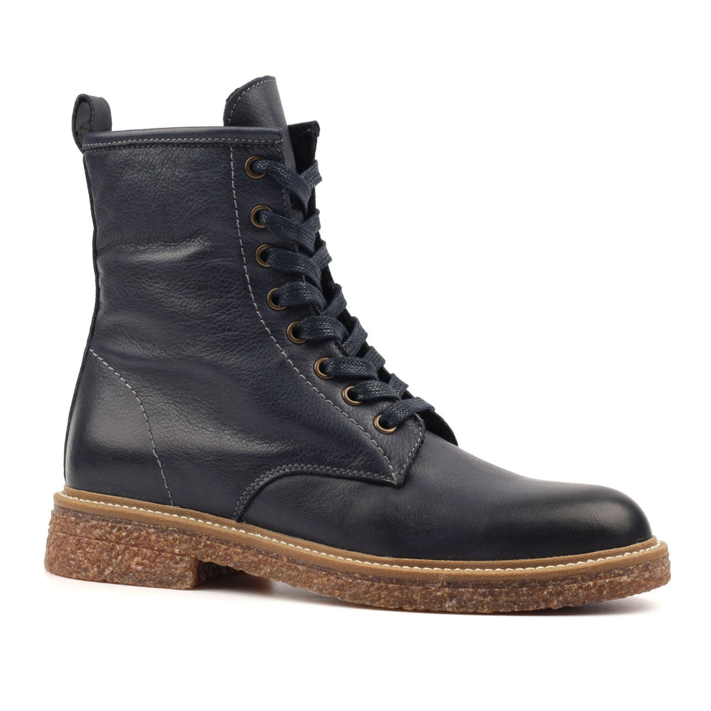 Venus Blue Leather Ankle Boot