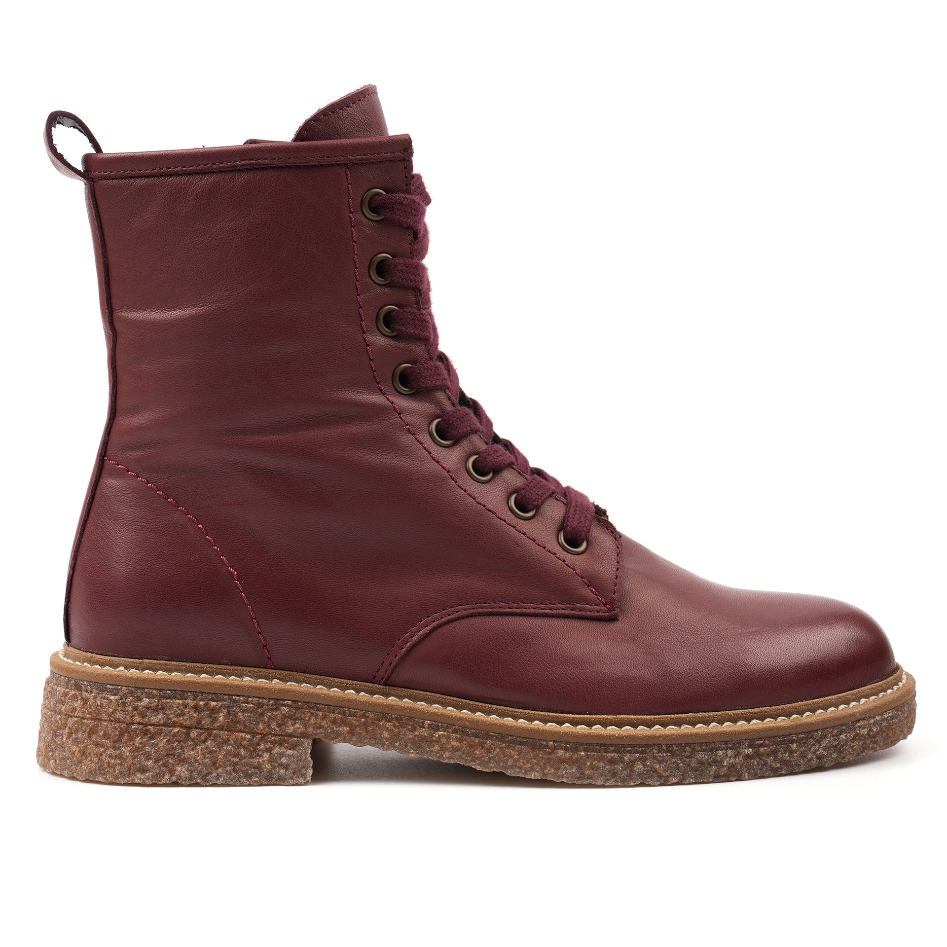 Venus Burgundy Leather Ankle Boot