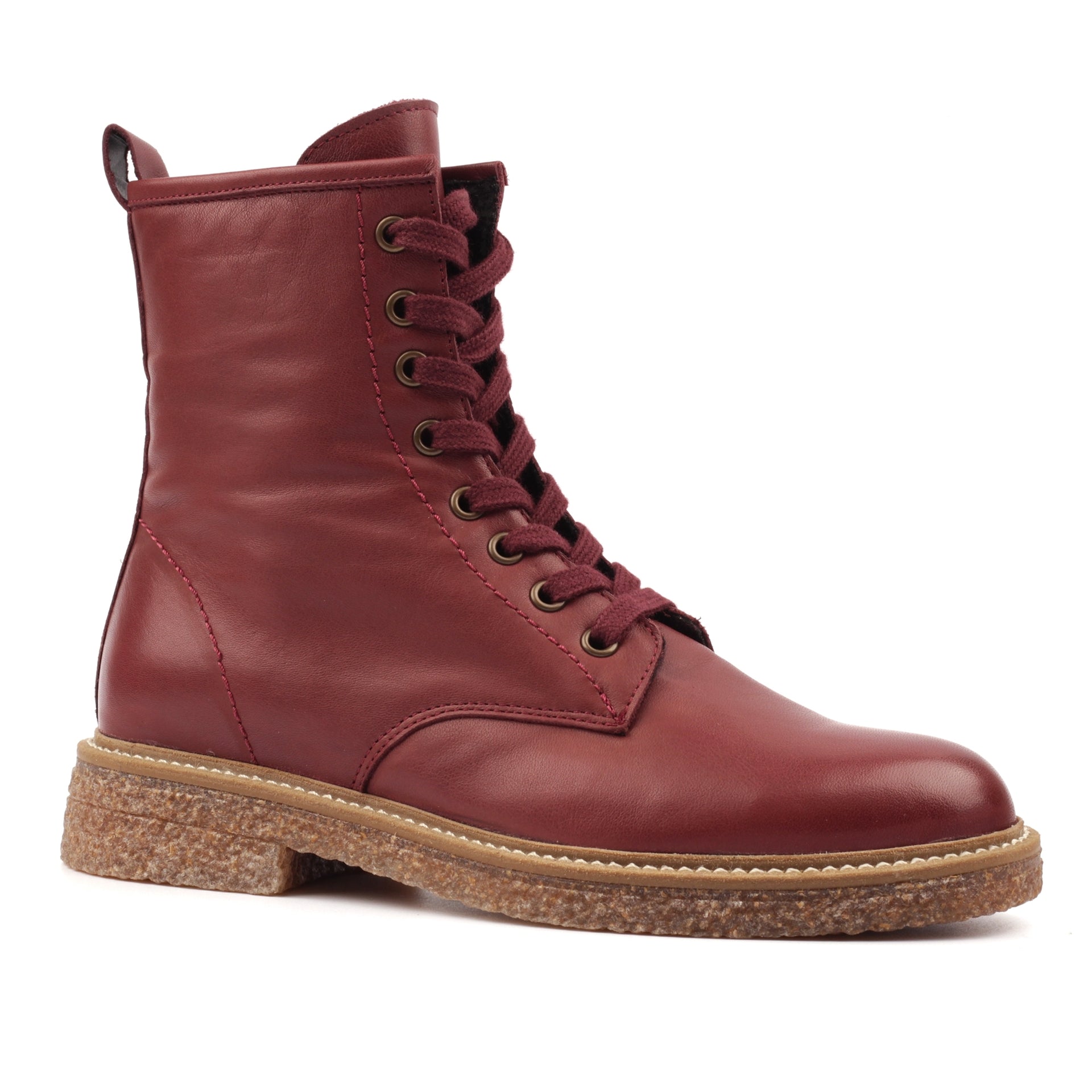 Venus Burgundy Leather Ankle Boot