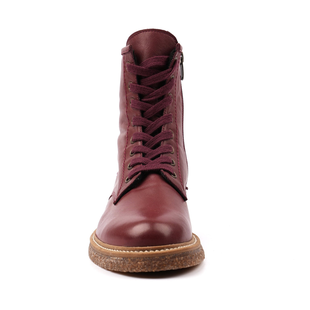 Venus Burgundy Leather Ankle Boot