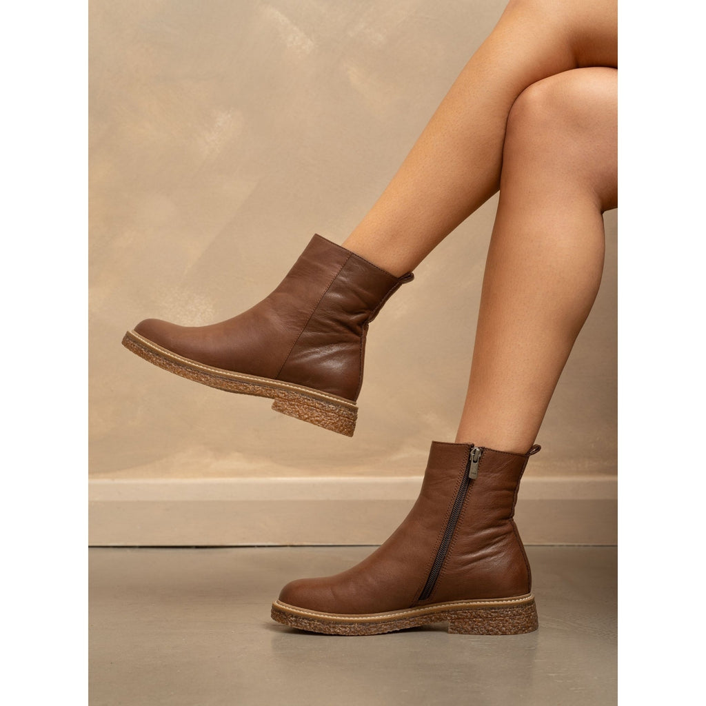 Mars Brown Leather Ankle Boot