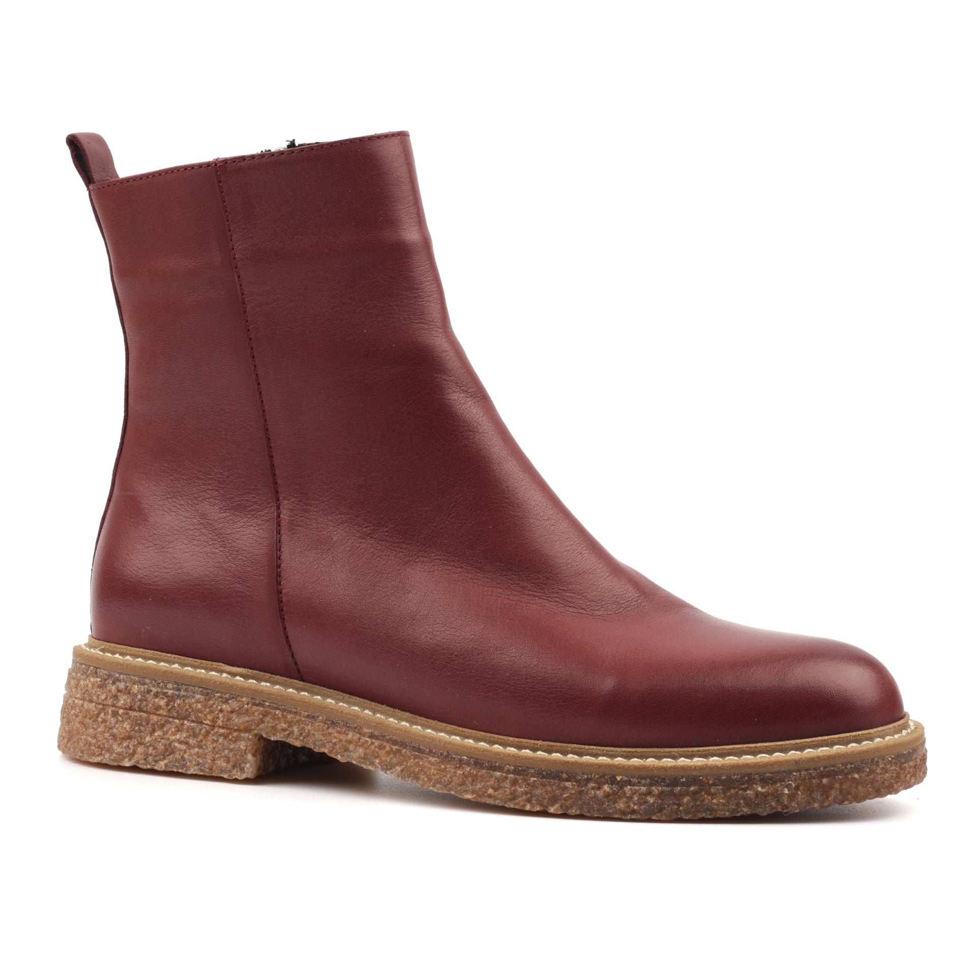 Mars Burgundy Leather Ankle Boot