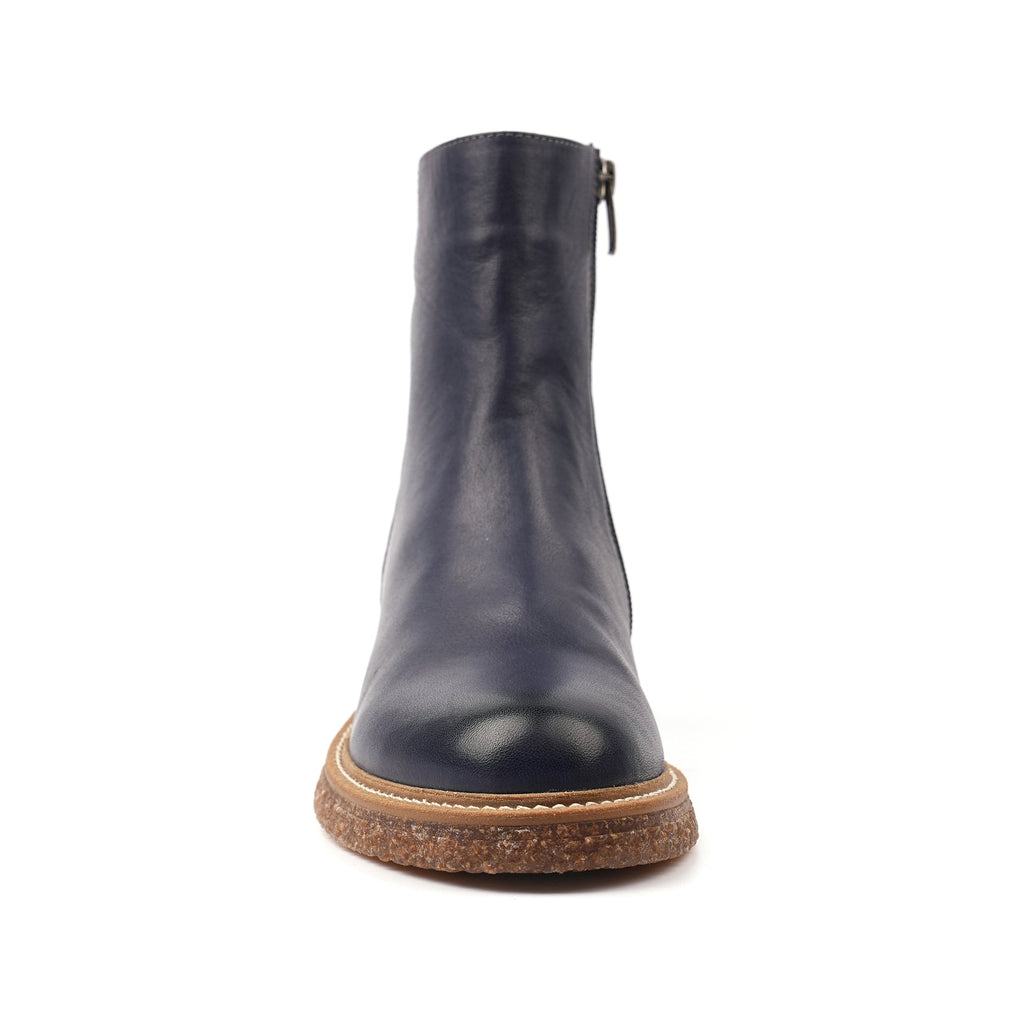 Mars Blue Leather Ankle Boot