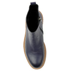 Mars Blue Leather Ankle Boot